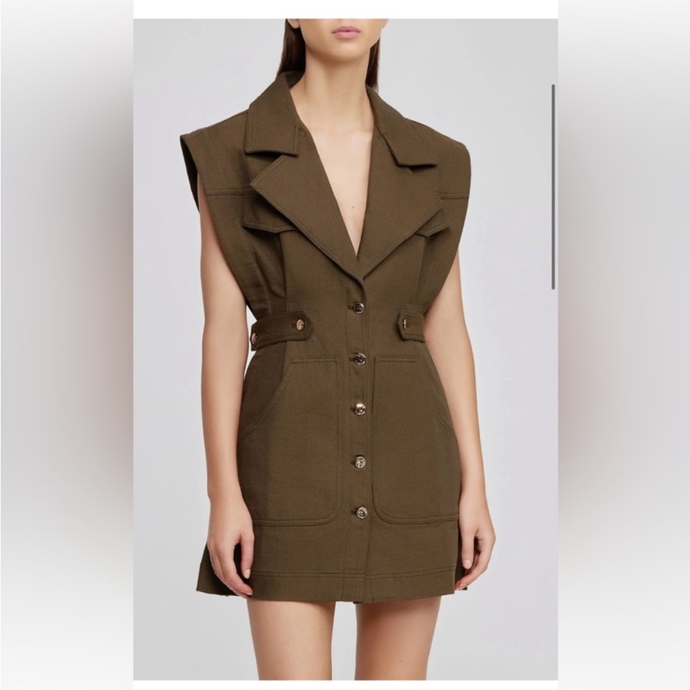 Acler army green Walter cargo Button-Up Dress